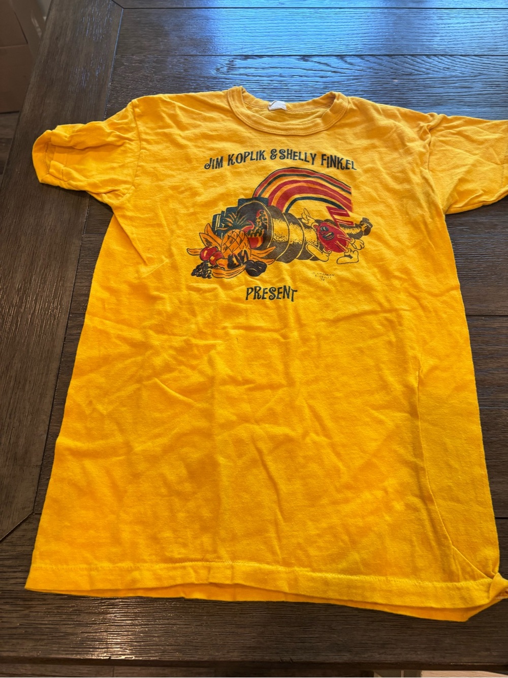 Kids Yellow Graphic T-Shirt with Cartoon Print